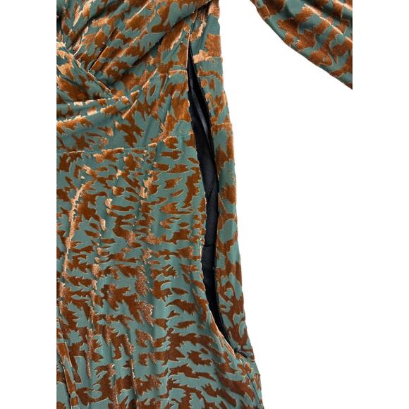 Soft Surroundings Shae Dress Velvet Burnout Animal Print Midi Large Petite - Picture 11 of 16